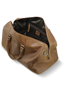 Сумка дорожная KLONDIKE GOLD «Bill», натуральная кожа в коньячном цвете, 47 х 24 х 23 см