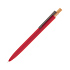 Ручка шариковая "Matt" из переработанного алюминия и пластика, с кнопкой из бамбука, красный - Фото 1