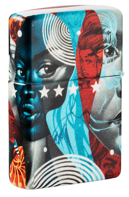 Зажигалка Zippo Tristan Eaton с покрытием White Matte, латунь/сталь, разноцветная, 38x13x57 мм