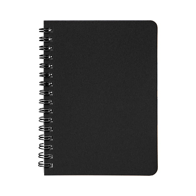 Блокнот на двойной пружине HELIX MINI, 105 х 150  мм, черный, блок в клетку