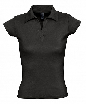 Рубашка поло женская без пуговиц Pretty 220, черная (Черный)