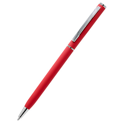 Ручка металлическая Tinny Soft софт-тач, светло-красная (Светло-красный)
