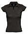 Рубашка поло женская без пуговиц Pretty 220, черная - Фото 1