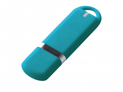 USB 2.0- флешка на 4 Гб, soft-touch (Голубой)