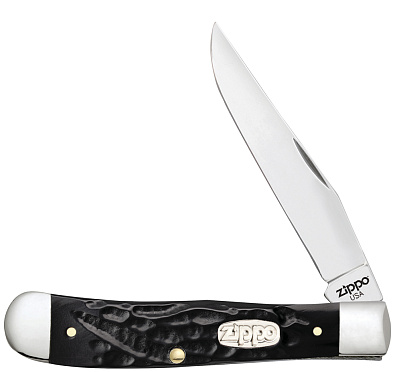 Нож перочинный ZIPPO Rough Black Synthetic Trapper 105 мм чёрный