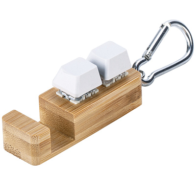 Подставка-брелок для телефона Press c анти-стресс клавишами и карабином (Белый) Подставка-брелок для телефона Press c анти-стресс клавишами и карабином (Белый)