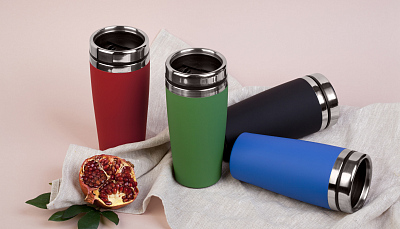 Термостакан "Эльбрус" 400 мл, покрытие soft touch, синий