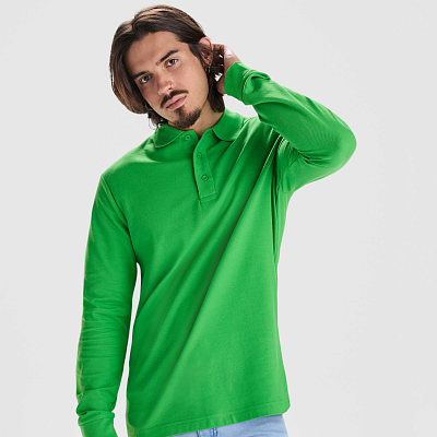 Футболка поло ESTRELLA L/S мужская, БИРЮЗОВЫЙ L (Белый)
