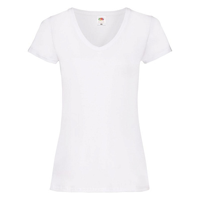 Футболка женская "Lady-Fit V-Neck T" (Белый)