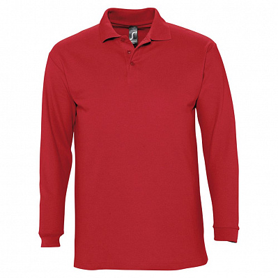 Рубашка поло мужская с длинным рукавом Winter II 210 красная (Красный)