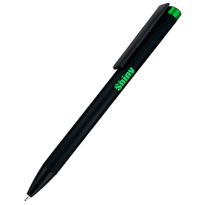 Ручка металлическая Slice Soft софт-тач, зеленая (Зеленый)