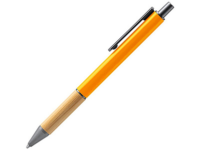 Ручка шариковая металлическая с бамбуковой вставкой PENTA (Оранжевый)
