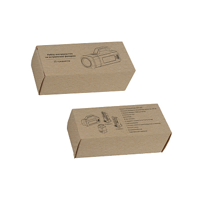 Набор инструментов "Expert" с фонарем, черный с серым