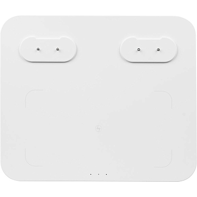 Станция беспроводной зарядки с колонкой и ночником Trilogy, белая