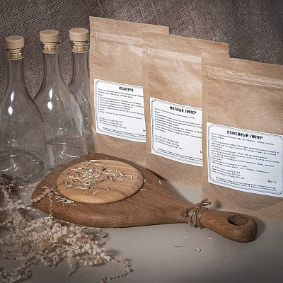 Набор  "Сам себе сомелье" для приготовления авторских напитков Мятный, Кофейный и Куантро ликеры