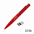 Ручка шариковая "Callisto" с флеш-картой 32Gb, покрытие soft touch, красный - Фото 1