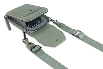 Сумка наплечная BUGATTI Almata, мятная, полиуретан, 11х4х19 см