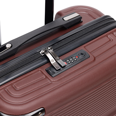 Чемодан TORBER Onego, бордовый, ABS-пластик, 59,5 х 39,5 х 24 см, 46 л