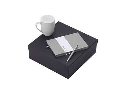 Подарочный набор COLOR IT с блокнотом, металлической ручкой и кружкой (Серый)