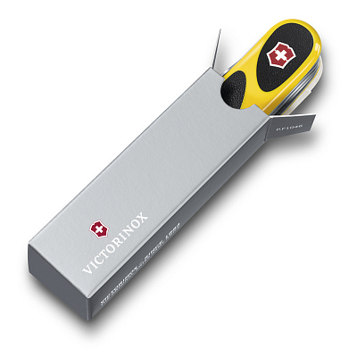 Нож перочинный VICTORINOX EvoGrip 18, 85 мм, 15 функций, жёлтый с чёрными вставками