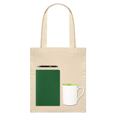 Подарочный набор Welcome pack  (шоппер, блокнот, ручка, кружка) (Зеленый)