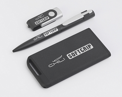 Ручка шариковая "Lip SOFTGRIP", черный с красным