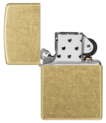 Зажигалка ZIPPO Classic с покрытием Street Brass, латунь/сталь, золотистая, 38x13x57 мм