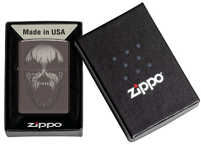 Зажигалка ZIPPO Screaming Monster с покрытием Black Ice®, латунь/сталь, черная, 38x13x57 мм