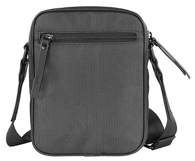 Сумка кросс-боди BUGATTI Domani, антрацитовая, нейлон, 17х5х22 см