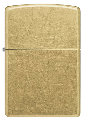 Зажигалка ZIPPO Classic с покрытием Street Brass, латунь/сталь, золотистая, 38x13x57 мм