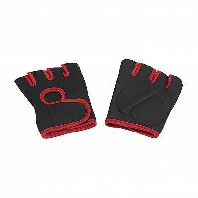 Перчатки для фитнеса "Рекорд" размер M  (Черный с красным)
