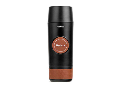 Портативная кофемашина Barista c быстрой зарядкой с логотипом Rombica (Черный)
