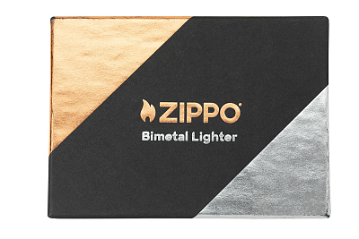 Зажигалка ZIPPO Bimetal с двойным металлическим покрытием, медь/латунь/сталь, медная, 38x13x57 мм