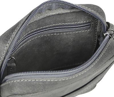 Сумка женская KLONDIKE YUKON «Maya», натуральная кожа в сером цвете, 17 х 12 х 4 см