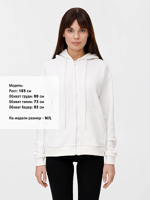 Толстовка унисекс оверсайз на молнии Zippy Terry, белая