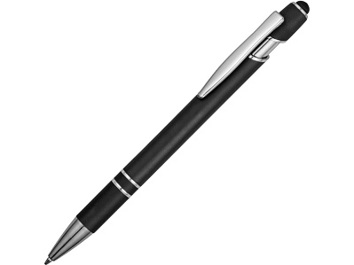 Ручка-стилус металлическая шариковая Sway soft-touch (Черный/серебристый)