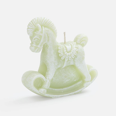Свеча фигурная «Лошадка-качалка», зеленая (Зеленый)