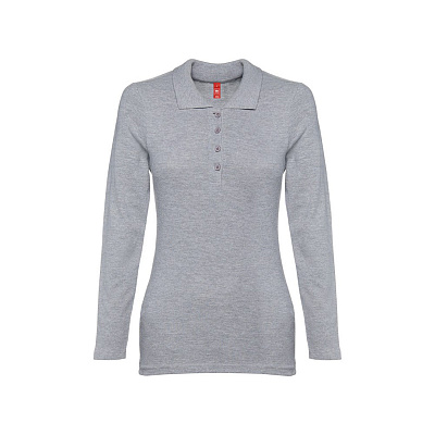 Рубашка-поло женская BERN WOMEN 210 с длинным рукавом (Серый меланж)