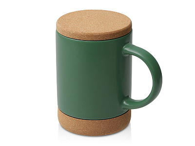 Кружка с пробковым дном и крышкой Корк & Бон (Зеленый)