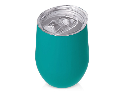 Вакуумная термокружка Sense Gum, непротекаемая крышка, soft-touch (Бирюзовый)