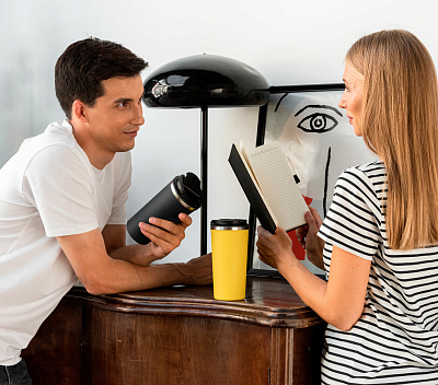 Термокружка вакуумная Палермо (Palermo), черная