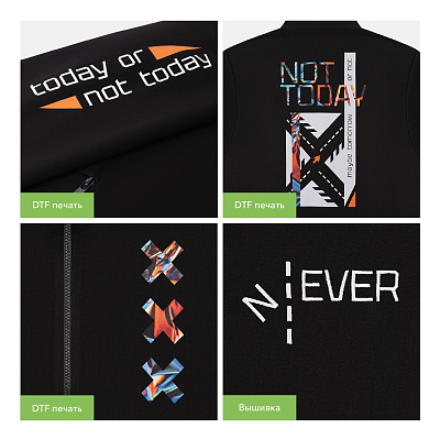 Толстовка на молнии Астин (Astin) черная, размер S/M