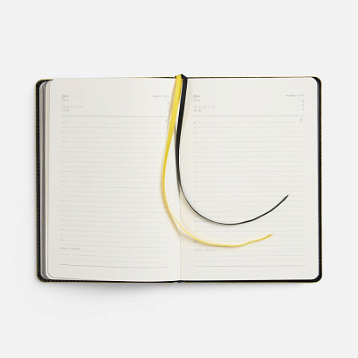 Ежедневник Alanis, недатированный, черный с желтым