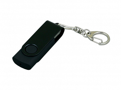 USB 2.0- флешка промо на 8 Гб с поворотным механизмом и однотонным металлическим клипом (Черный)