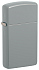 Зажигалка ZIPPO Slim® с покрытием Flat Grey, латунь/сталь, серая, глянцевая, 29x10x60 мм - Фото 1