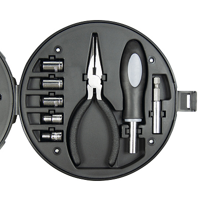 Набор инструментов в форме колеса TORQ, черный