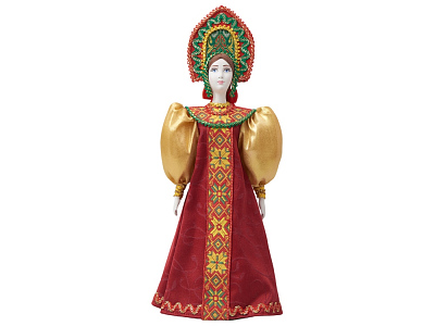 Подарочный набор: кукла фарфоровая, мёд с гецким орехом