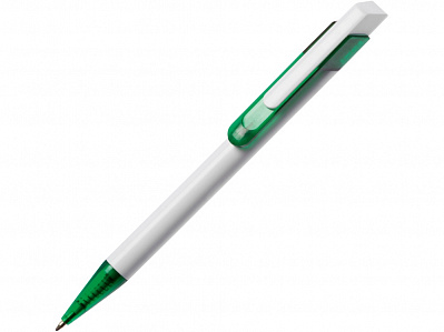 Ручка пластиковая шариковая Бавария (Белый/ зеленый)