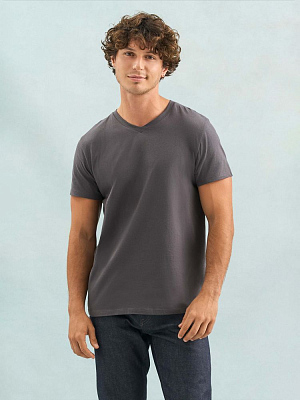 Футболка унисекс Regent с V-образным вырезом, серый меланж