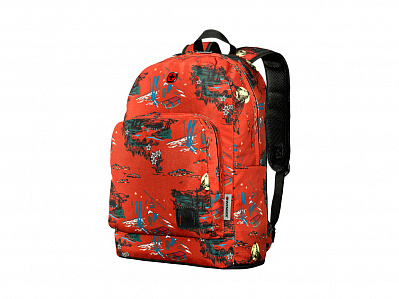 Рюкзак Crango с принтом с отделением для ноутбука 16 (Кирпичный с рисунком Альпы)